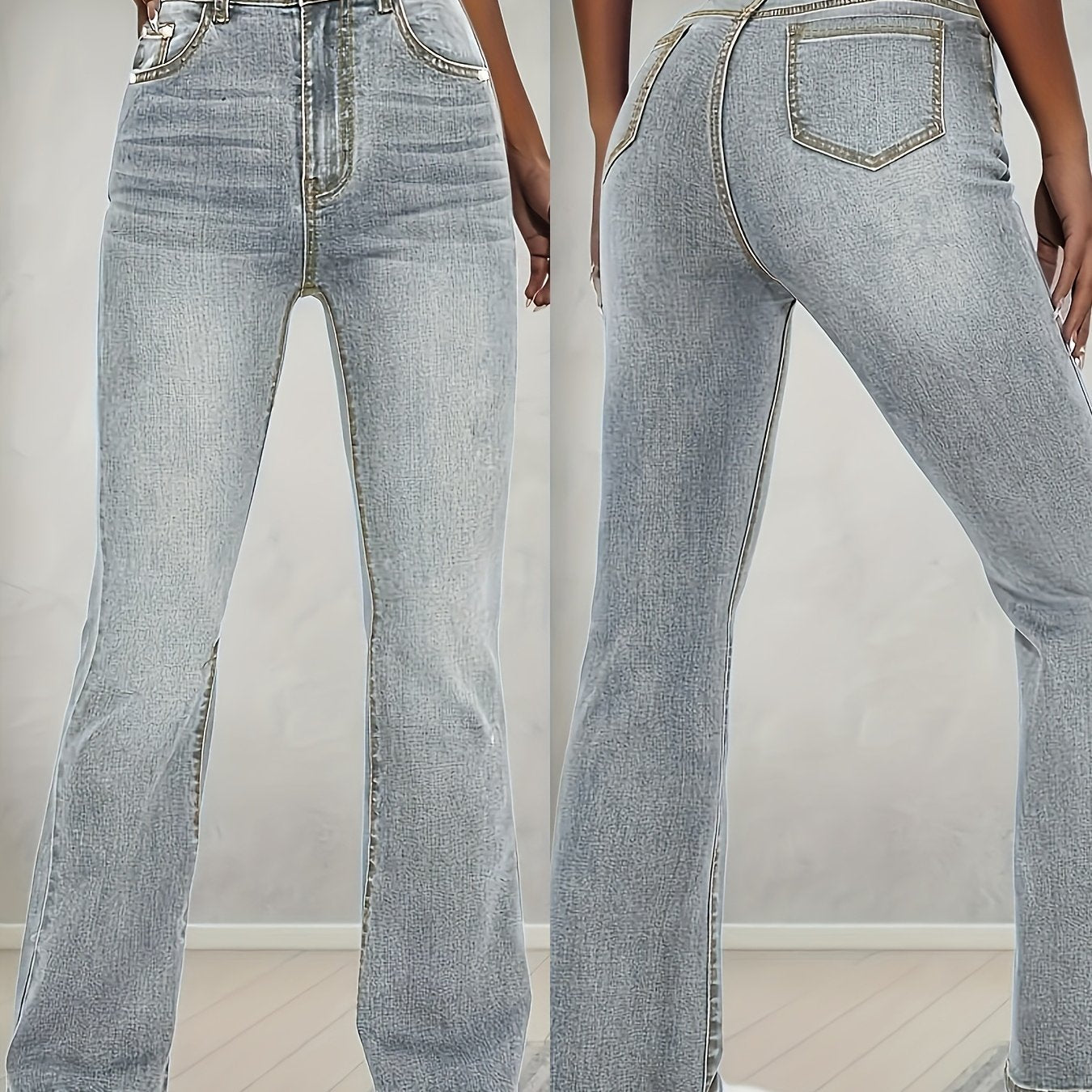 Gerade Jeans mit hoher Taille