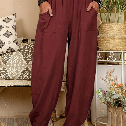 Lockere Hose aus Leinenmischung