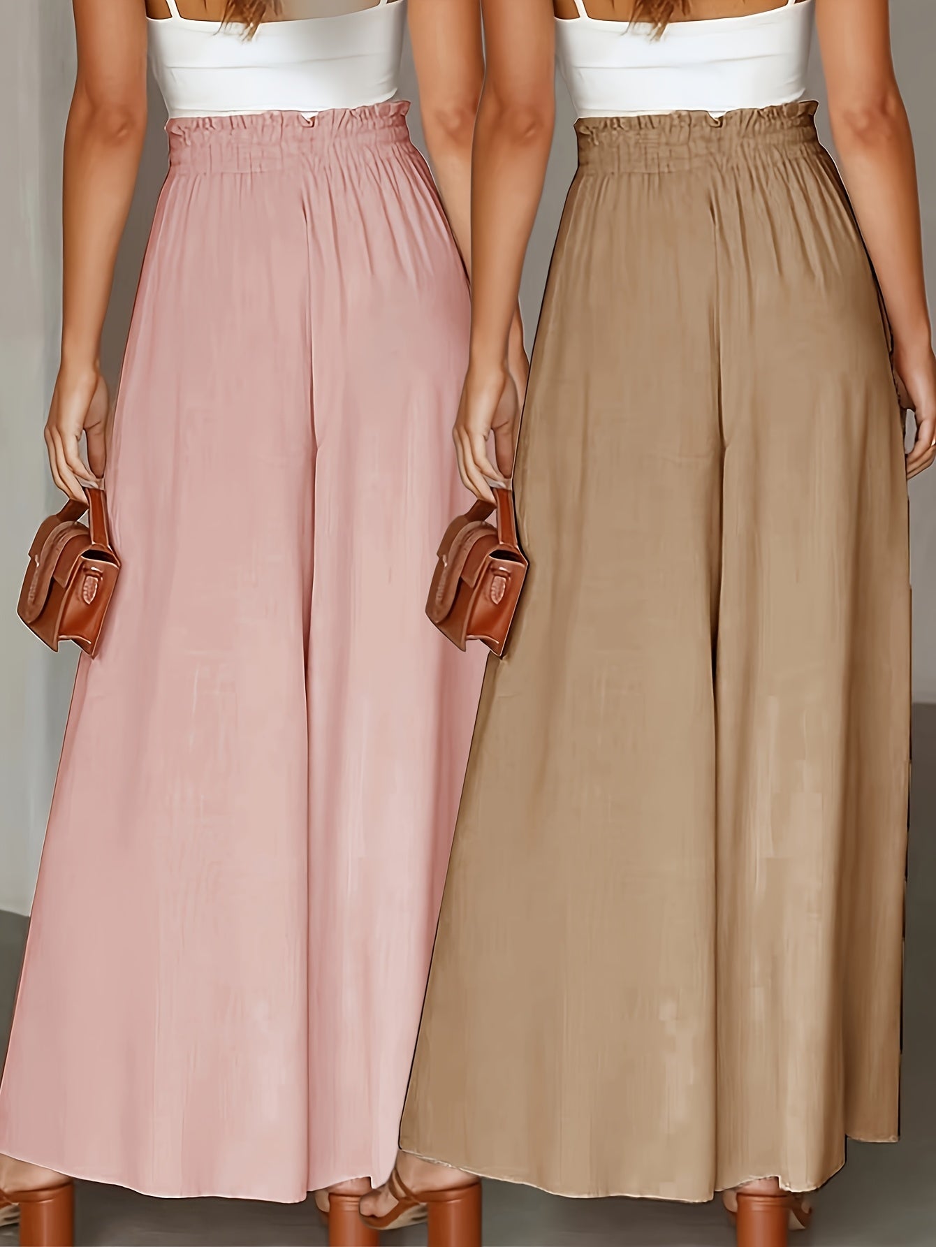 Elegante Hosen mit weitem Bein im Zweierpack