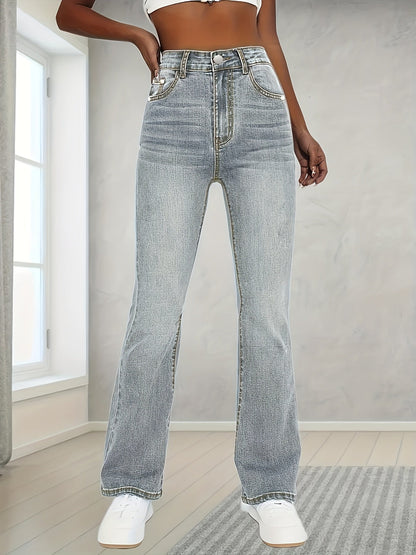 Gerade Jeans mit hoher Taille