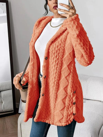 Plüsch-Kapuzenjacke