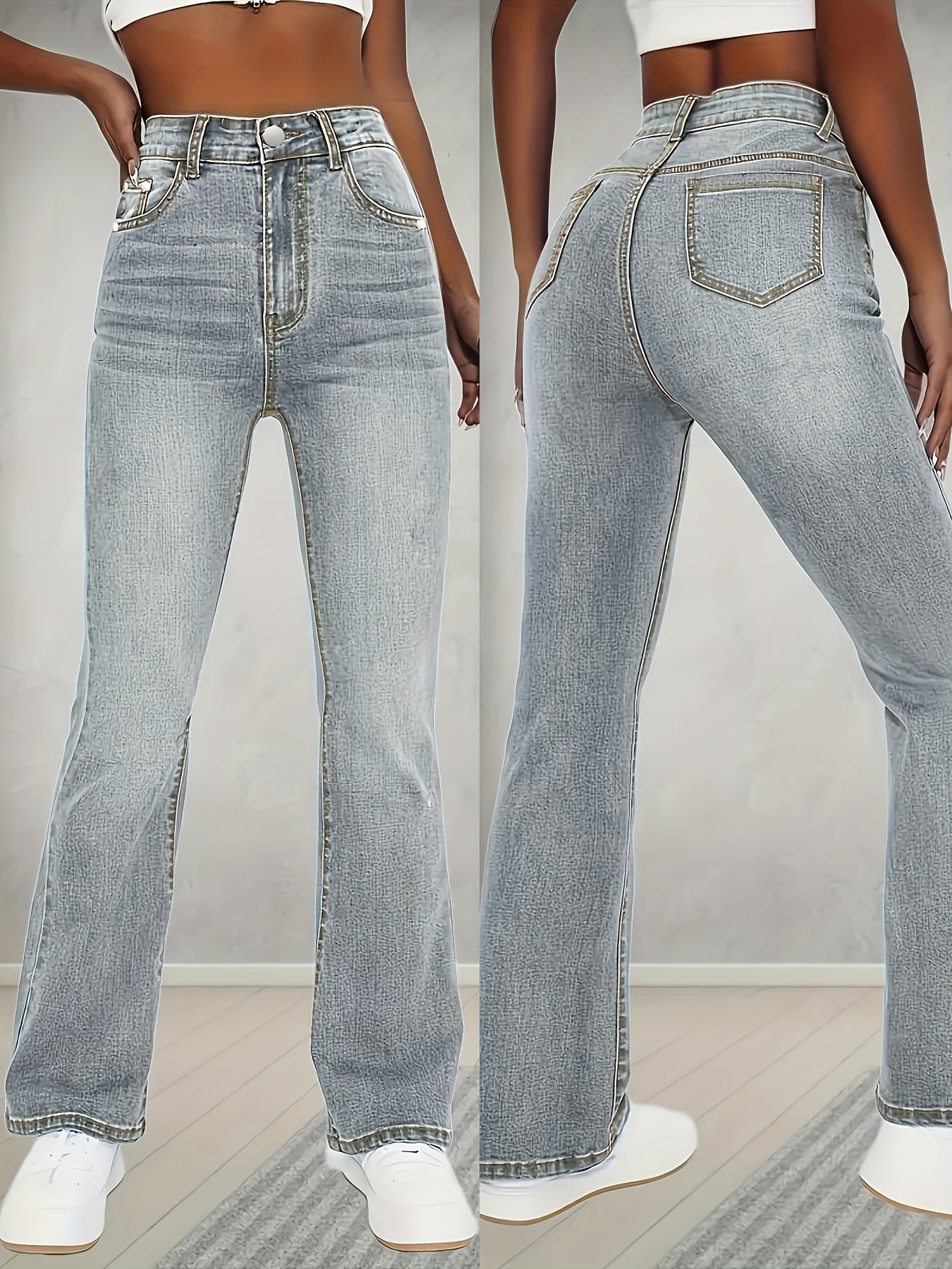 Gerade Jeans mit hoher Taille
