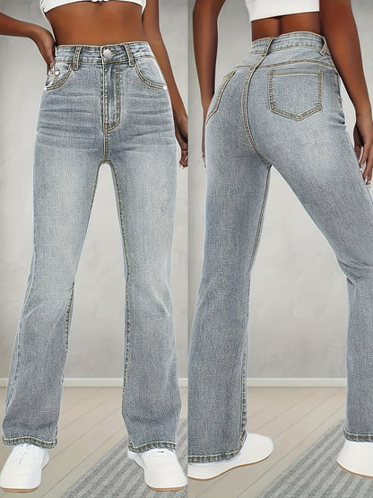 Gerade Jeans mit hoher Taille