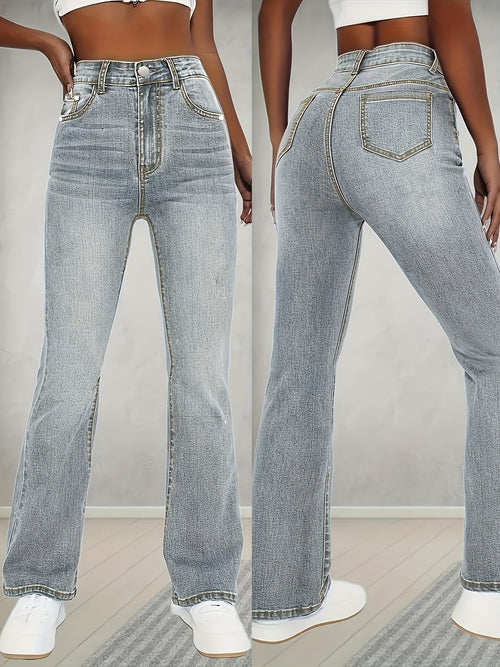 Gerade Jeans mit hoher Taille