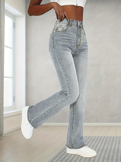 Gerade Jeans mit hoher Taille