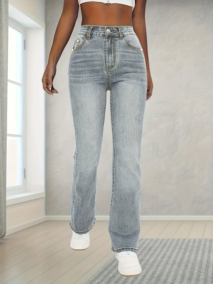 Gerade Jeans mit hoher Taille